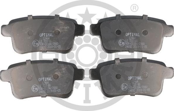 Optimal BP-12464 - Тормозные колодки, дисковые, комплект autodnr.net