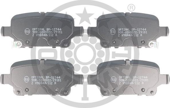 Optimal BP-12744 - Гальмівні колодки, дискові гальма autocars.com.ua