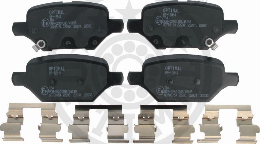 Optimal BP-12814 - Гальмівні колодки, дискові гальма autocars.com.ua