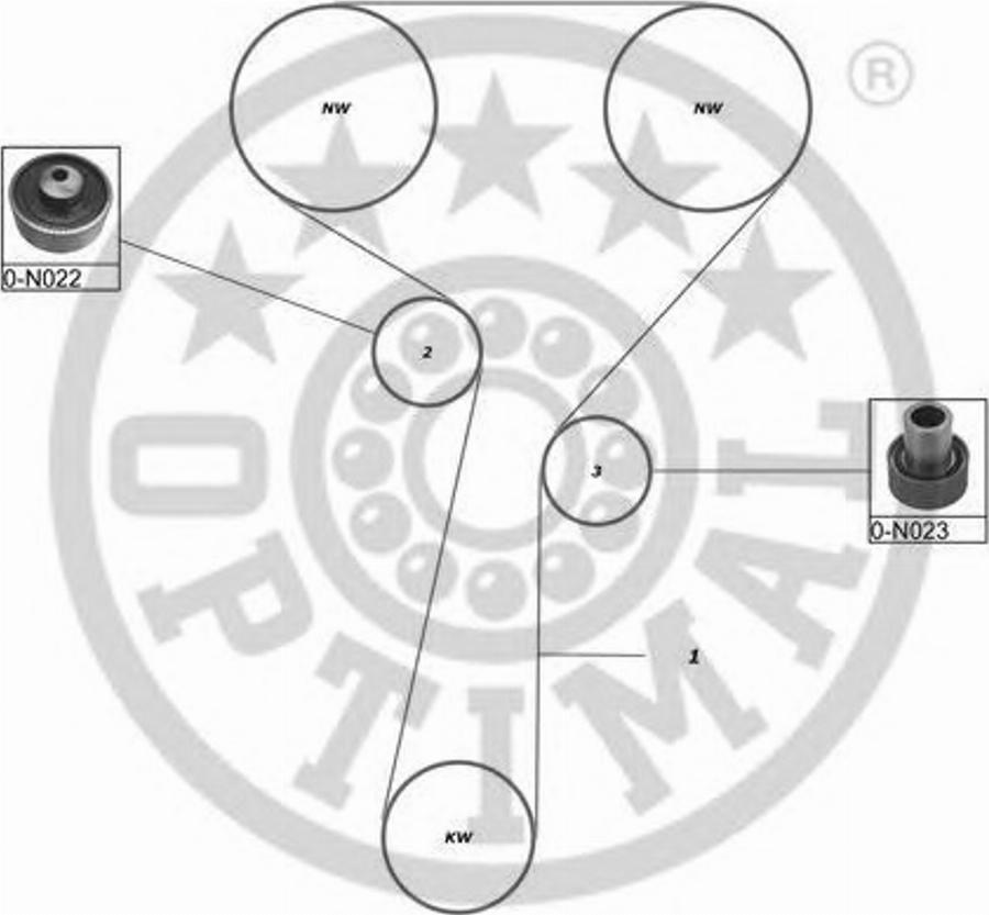 Optimal SK-1201 - Комплект ременя ГРМ autocars.com.ua