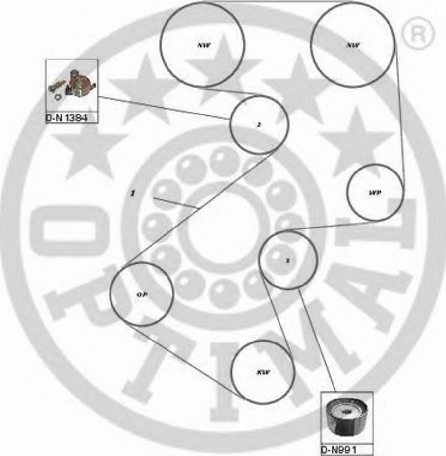 Optimal SK-1282 - Комплект ременя ГРМ autocars.com.ua