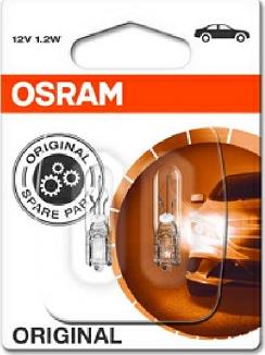 Osram 2721-02B - Лампа вспомогат. освещения W1.2W 12V 1.2W W2x4.6d 2 шт blister пр-во OSRAM autocars.com.ua