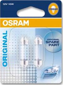 Osram 6411-02B - Лампа софітна допоможе. освітлення C10W 12V 10W SV8.5-8 2 шт blister вир-во OSRAM autocars.com.ua