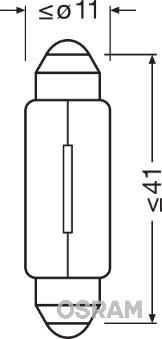 Osram 6411-02B - Лампа софітна допоможе. освітлення C10W 12V 10W SV8.5-8 2 шт blister вир-во OSRAM autocars.com.ua