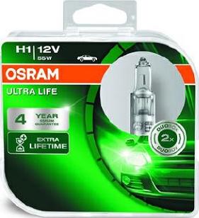 Osram 64150ULT-HCB - Лампа фарна H1 12V 55W P14.5s ULTRA LIFE компл. вир-во OSRAM autocars.com.ua