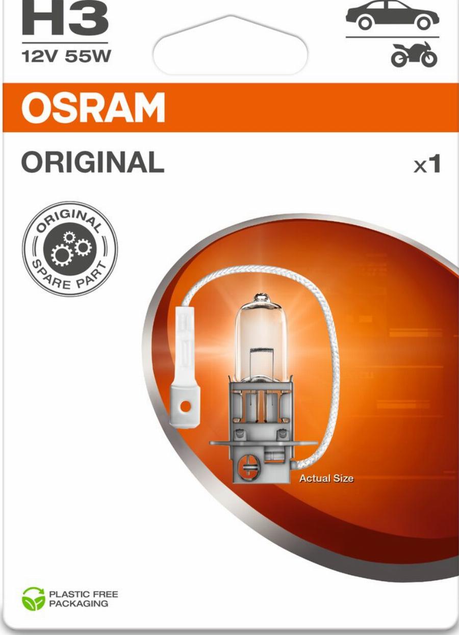 OSRAM 64151-1BL - Лампа розжарювання, фара дальнього світла autocars.com.ua