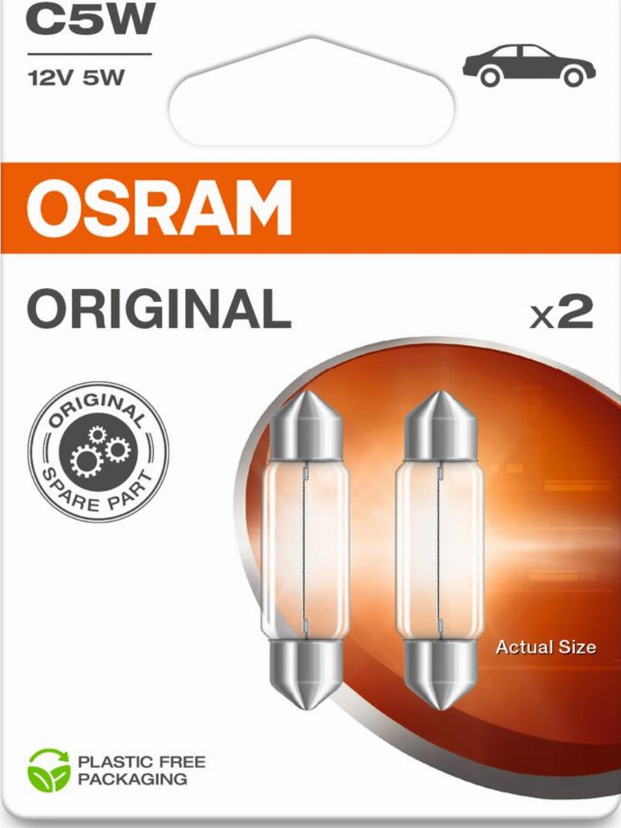 OSRAM 6418-2BL - Лампа розжарювання, ліхтар освітлення номерного знака autocars.com.ua