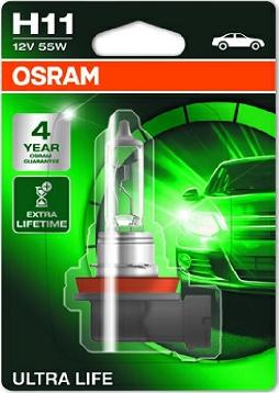 Osram 64211ULT-01B - Лампа фарна H11 12V 55W PGJ19-2 Ultra Life Blister 1шт вир-во OSRAM autocars.com.ua