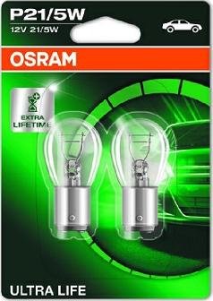 Osram 7528ULT-02B - Лампа розжарювання P21-5W12V 21-5W BAY15d Ultra Life Blister 2штвир-во OSRAM autocars.com.ua