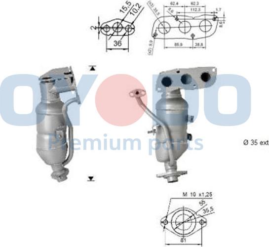 Oyodo 10N0151-OYO - Каталізатор autocars.com.ua