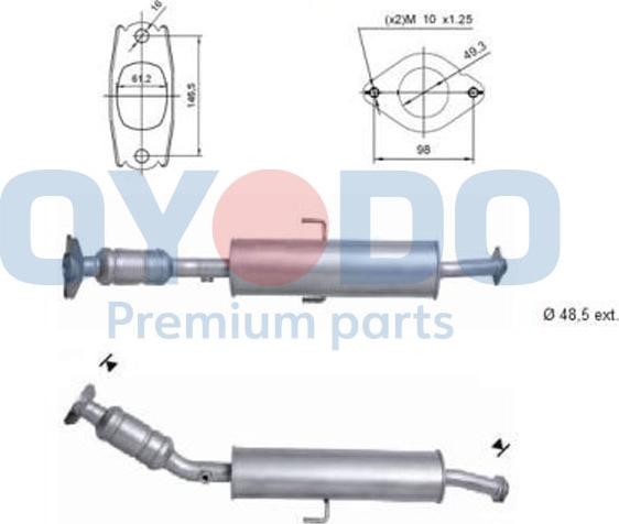 Oyodo 10N0157-OYO - Каталізатор autocars.com.ua