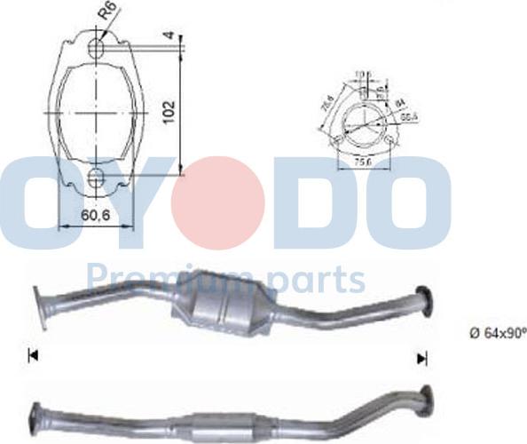 Oyodo 20N0054-OYO - Каталізатор autocars.com.ua