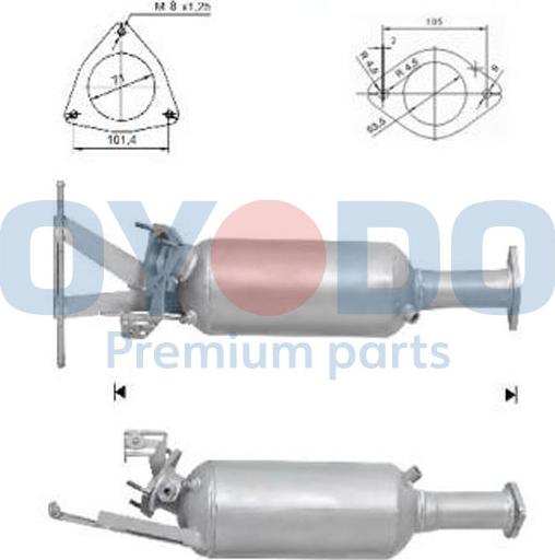 Oyodo 20N0072-OYO - сажі / частковий фільтр, система вихлопу ОГ autocars.com.ua