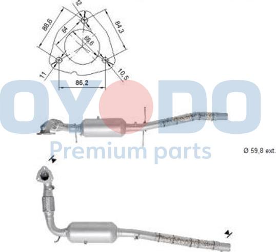 Oyodo 20N0132-OYO - сажі / частковий фільтр, система вихлопу ОГ autocars.com.ua