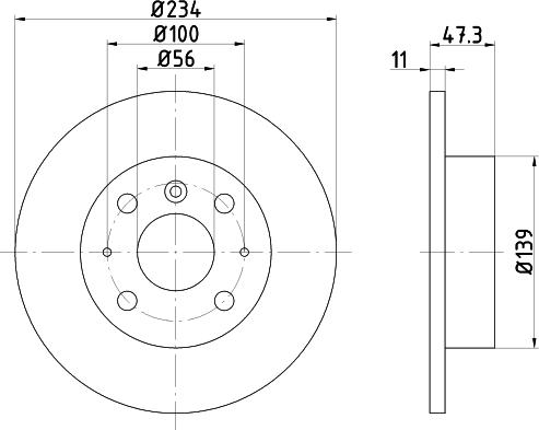 BOSCH 0 986 AB9 873 - Гальмівний диск autocars.com.ua