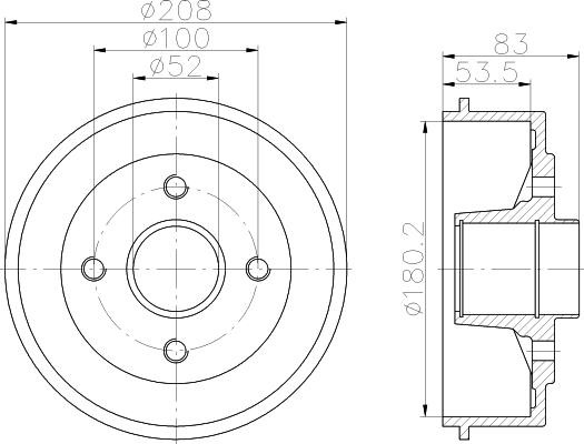 Pagid 62808 - Тормозной барабан avtokuzovplus.com.ua