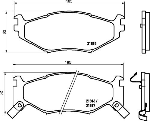 Pagid T1129 - Тормозные колодки, дисковые, комплект avtokuzovplus.com.ua