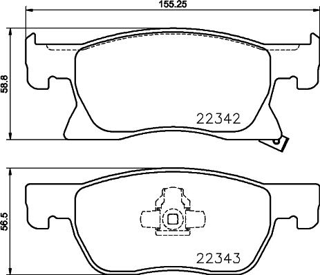 Pagid T2520 - Тормозные колодки, дисковые, комплект avtokuzovplus.com.ua