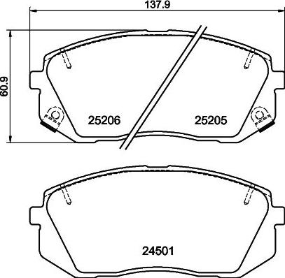 Pagid T2705 - Тормозные колодки, дисковые, комплект autodnr.net