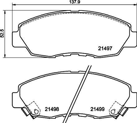 Pagid T2844 - Тормозные колодки, дисковые, комплект avtokuzovplus.com.ua