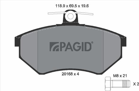 Pagid T5051N - Гальмівні колодки, дискові гальма autocars.com.ua