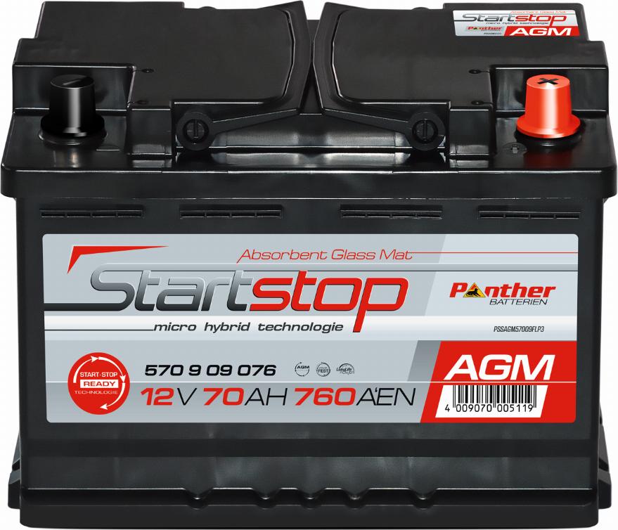 PANTHER SB.570909076n - Стартерна акумуляторна батарея, АКБ autocars.com.ua