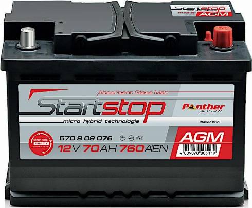 PANTHER SB.570909076 - Стартерна акумуляторна батарея, АКБ autocars.com.ua