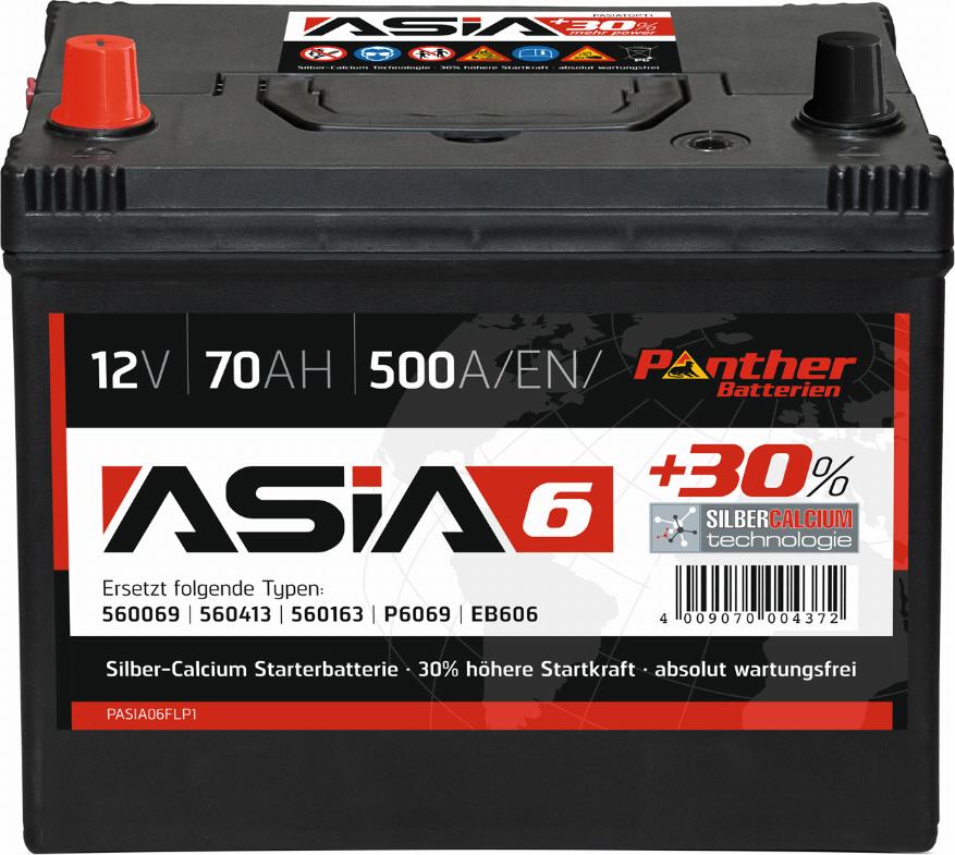PANTHER SB.ASIA06 - Стартерна акумуляторна батарея, АКБ autocars.com.ua