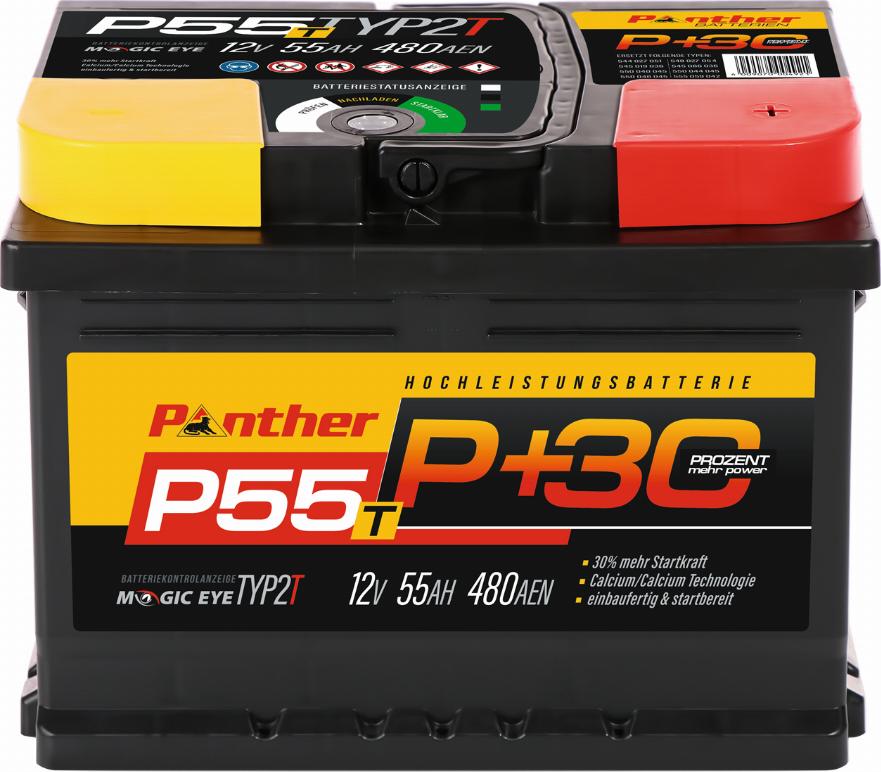 PANTHER SB.P55T - Стартерна акумуляторна батарея, АКБ autocars.com.ua