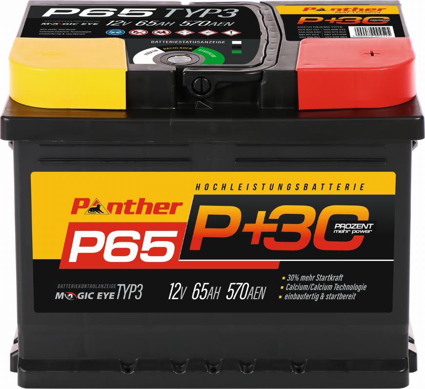 PANTHER SB.P65 - Стартерна акумуляторна батарея, АКБ autocars.com.ua