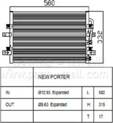 Parts-Mall PXNCA-050 - Конденсатор, кондиціонер autocars.com.ua