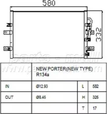 Parts-Mall PXNCA-056 - Конденсатор, кондиціонер autocars.com.ua