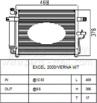 Parts-Mall PXNCA-076 - Конденсатор, кондиціонер autocars.com.ua