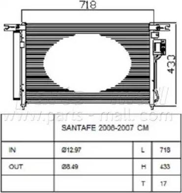 Parts-Mall PXNCA-086 - Конденсатор, кондиціонер autocars.com.ua