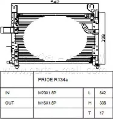 Parts-Mall PXNCB-003 - Конденсатор, кондиціонер autocars.com.ua