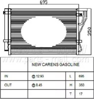 Parts-Mall PXNCB-075 - Конденсатор, кондиціонер autocars.com.ua