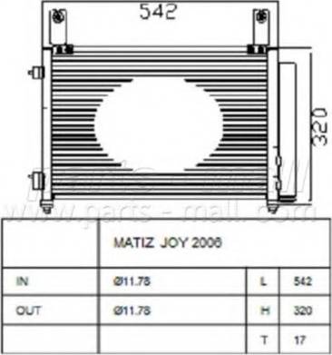 Parts-Mall PXNCC-022 - Конденсатор, кондиціонер autocars.com.ua