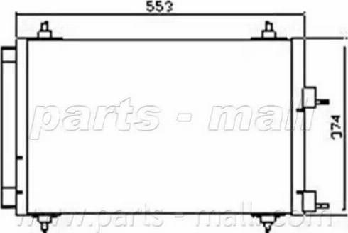 Parts-Mall PXNCX-054L - Конденсатор кондиционера avtokuzovplus.com.ua