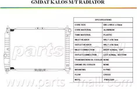 Parts-Mall PXNDC-025 - Радіатор, охолодження двигуна autocars.com.ua