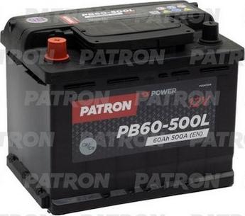 Patron PB60-500L - Стартерная аккумуляторная батарея, АКБ avtokuzovplus.com.ua