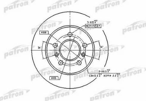 Patron PBD1029 - Тормозной диск avtokuzovplus.com.ua