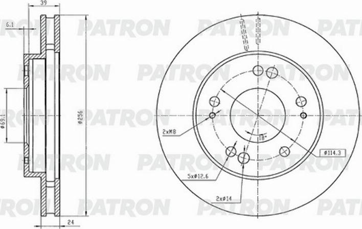 Patron PBD1434 - Тормозной диск autodnr.net