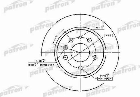 Patron PBD1574 - Тормозной диск avtokuzovplus.com.ua