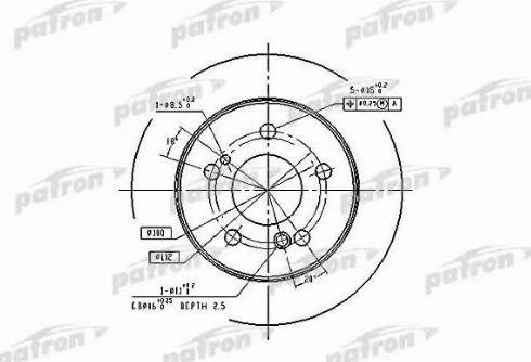 Patron PBD1583 - Тормозной диск avtokuzovplus.com.ua