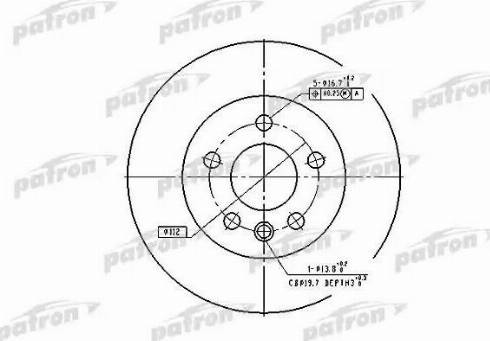 Patron PBD1596 - Тормозной диск avtokuzovplus.com.ua