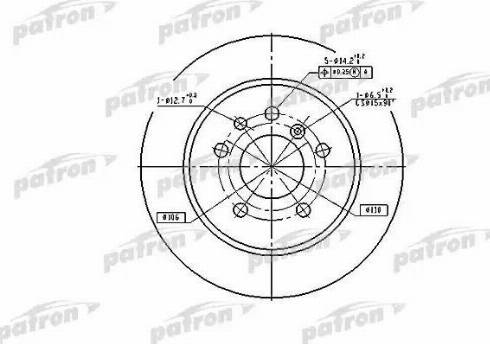 Patron PBD1613 - Гальмівний диск autocars.com.ua