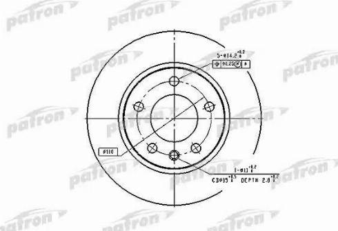 Patron PBD1614 - Гальмівний диск autocars.com.ua