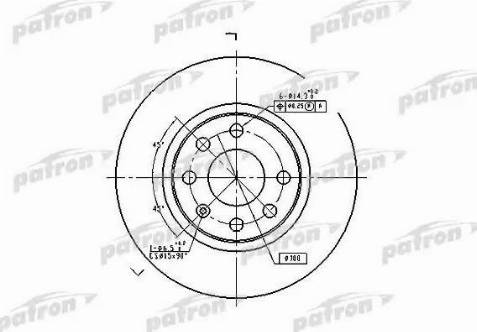 Patron PBD1625 - Гальмівний диск autocars.com.ua