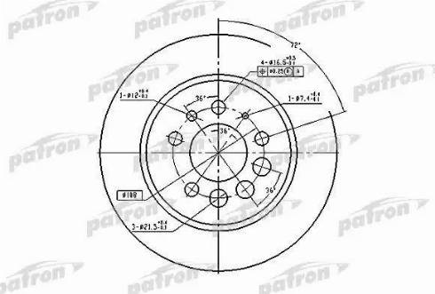 Patron PBD1674 - Тормозной диск avtokuzovplus.com.ua