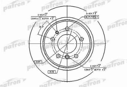 Patron PBD2557 - Гальмівний диск autocars.com.ua